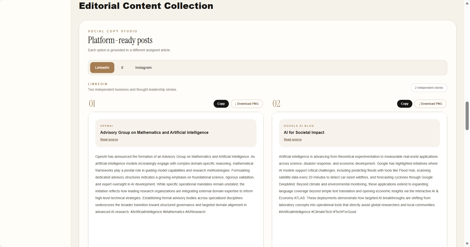 AI Content OS platform-ready social posts